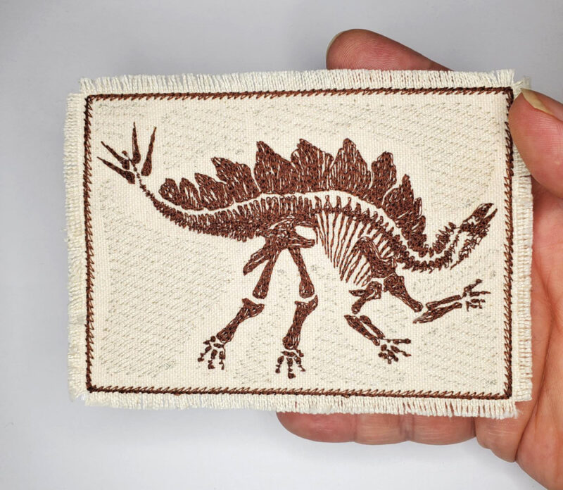 Stegosaurus Fossil Embroidered Canvas Patch - Back Pack Patch - Patch Jacket - Patch for Jeans - Image 2