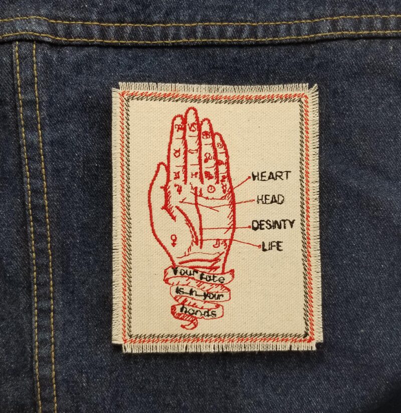 Fate in your Hand Embroidered Patch Canvas Patch Mystic Palm Reading