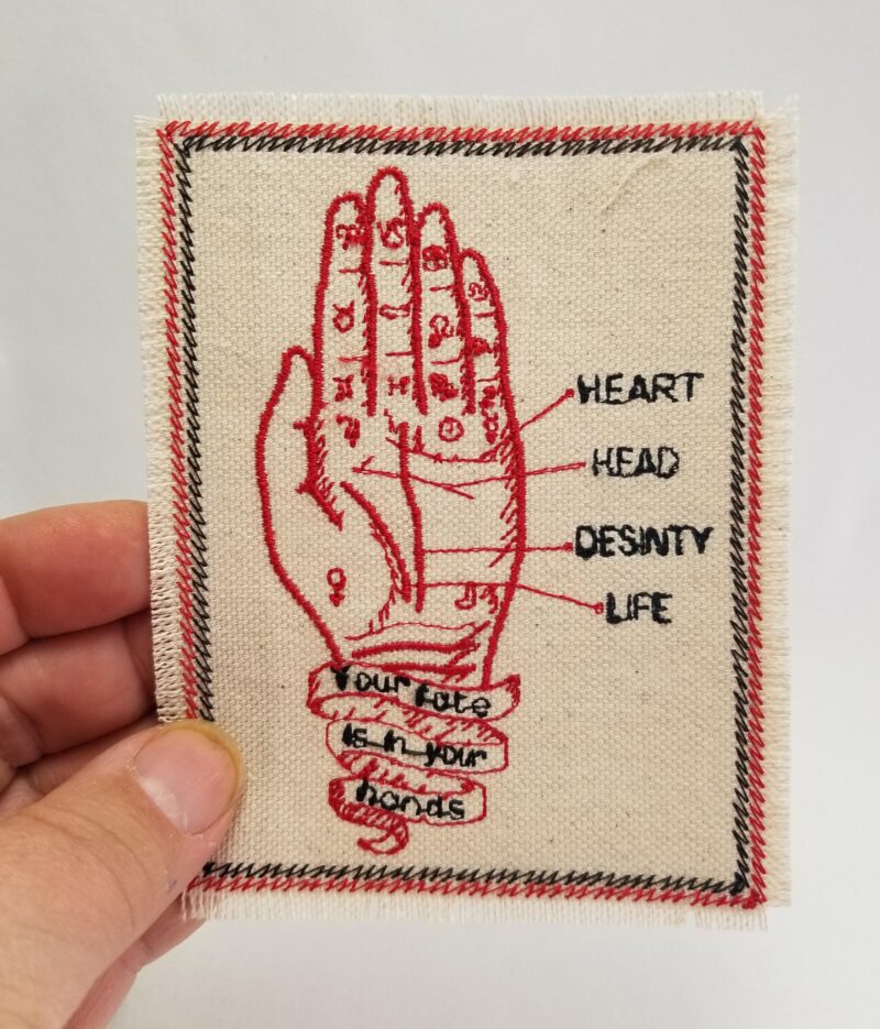 Fate in your Hand Embroidered Patch Canvas Patch Mystic Palm Reading - Image 2