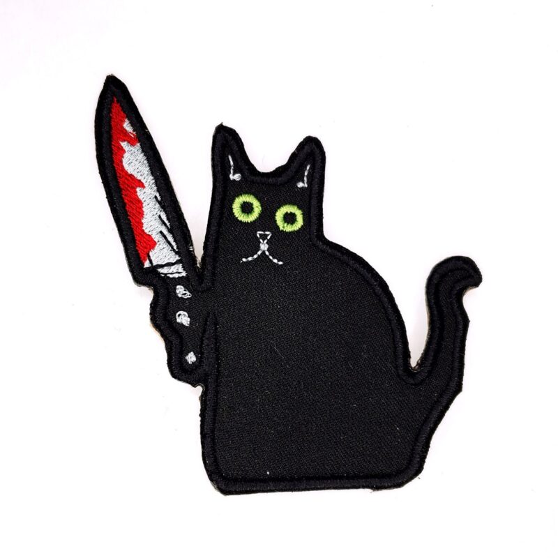Murder Kitty Iron on Patch - Backpack patch - patch collection - Patch for Hat Funny Cat Patch