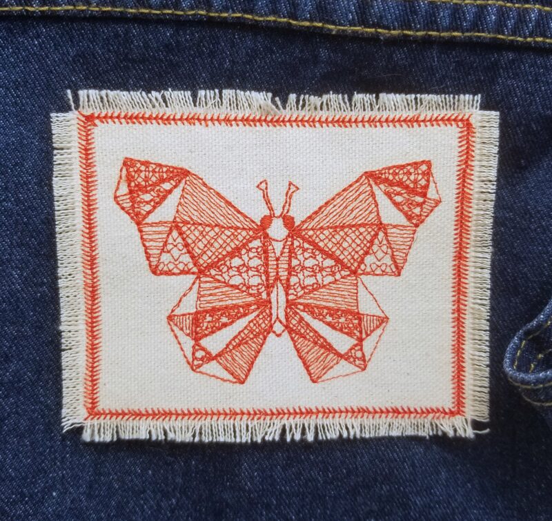 Origami Butterfly  Embroidered Patch Canvas Patch Jacket Backpack