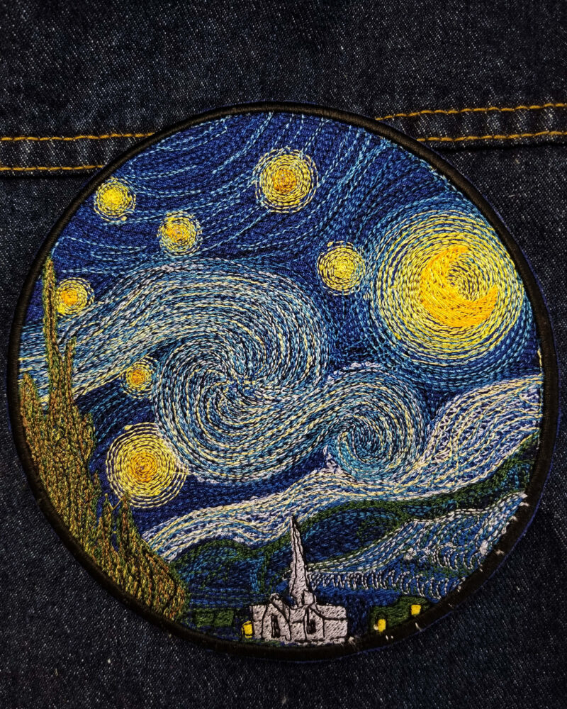 Van Gogh Starry Nights Embroidered Patch Back Patch Backpack Patch Embroidery - Cool Iron On Patch - Image 2