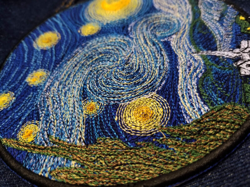 Van Gogh Starry Nights Embroidered Patch Back Patch Backpack Patch Embroidery - Cool Iron On Patch - Image 4