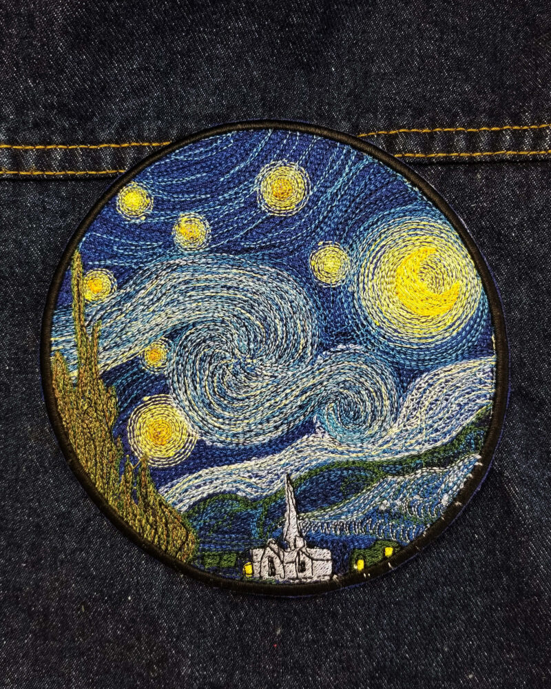 Van Gogh Starry Nights Embroidered Patch Back Patch Backpack Patch Embroidery - Cool Iron On Patch - Image 3